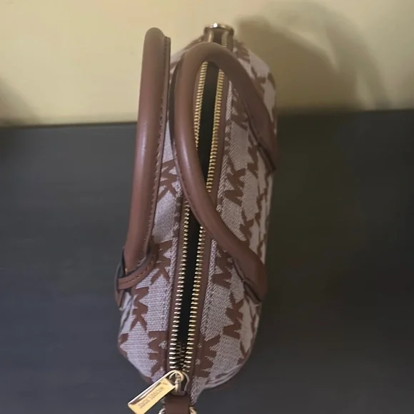 Michael Kors Brown and Tan Satchel with Gold Hardware - Picture 3 of 9